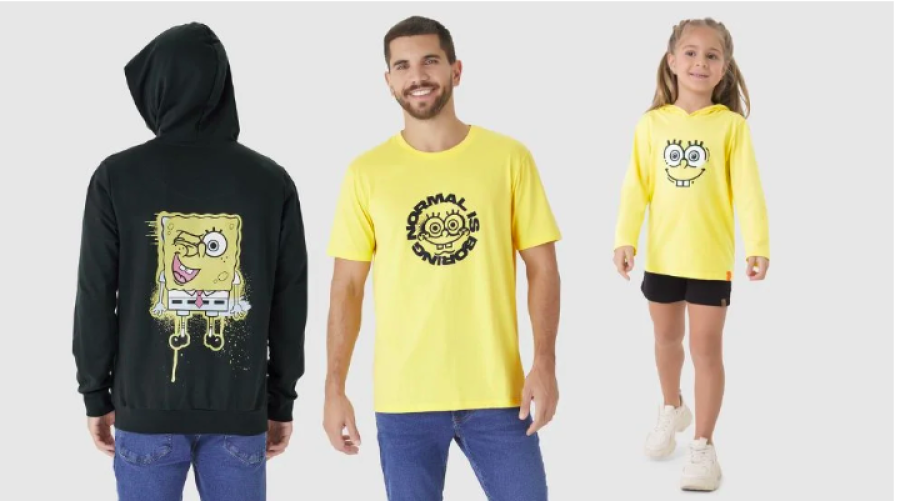 MALWEE E MALWEE KIDS LANÇA COLEÇÃO INSPIRADA EM BOB ESPONJA CALÇA-QUADRADA 