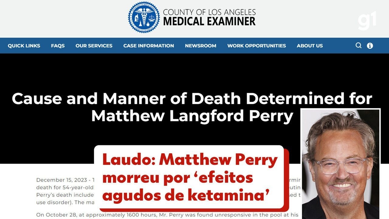 Médico se declara culpado por fornecer cetamina a Matthew Perry