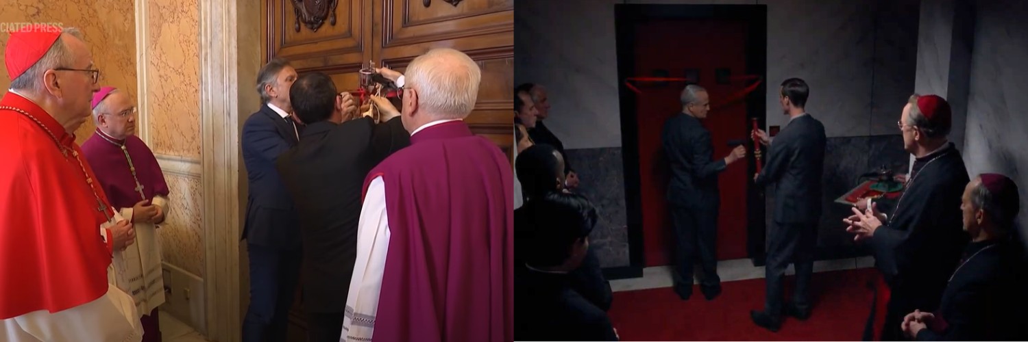 'Conclave' x realidade: compare os momentos em que os aposentos do papa são selados